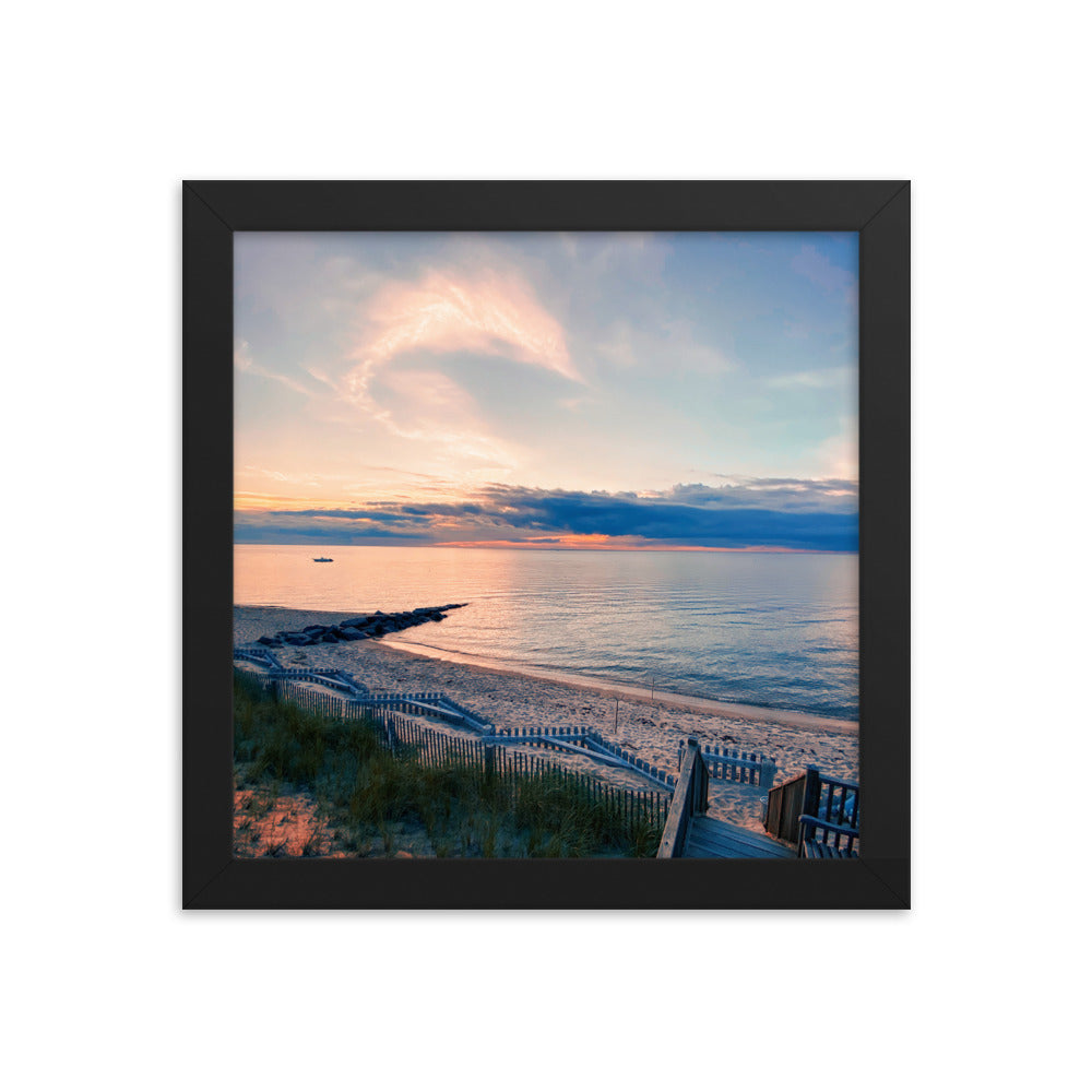 Dolphin Cloud Over Cape Cod Bay - Framed Print