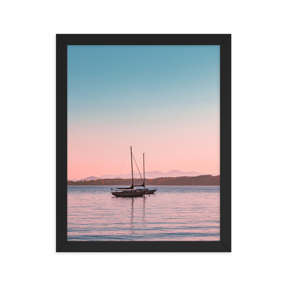 Sunset on Lake Champlain, Vermont - Framed Print