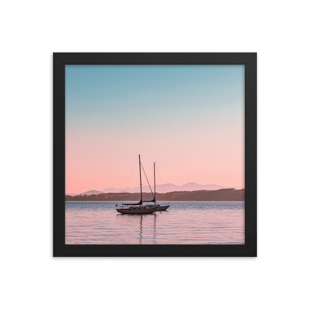 Sunset on Lake Champlain, Vermont - Framed Print