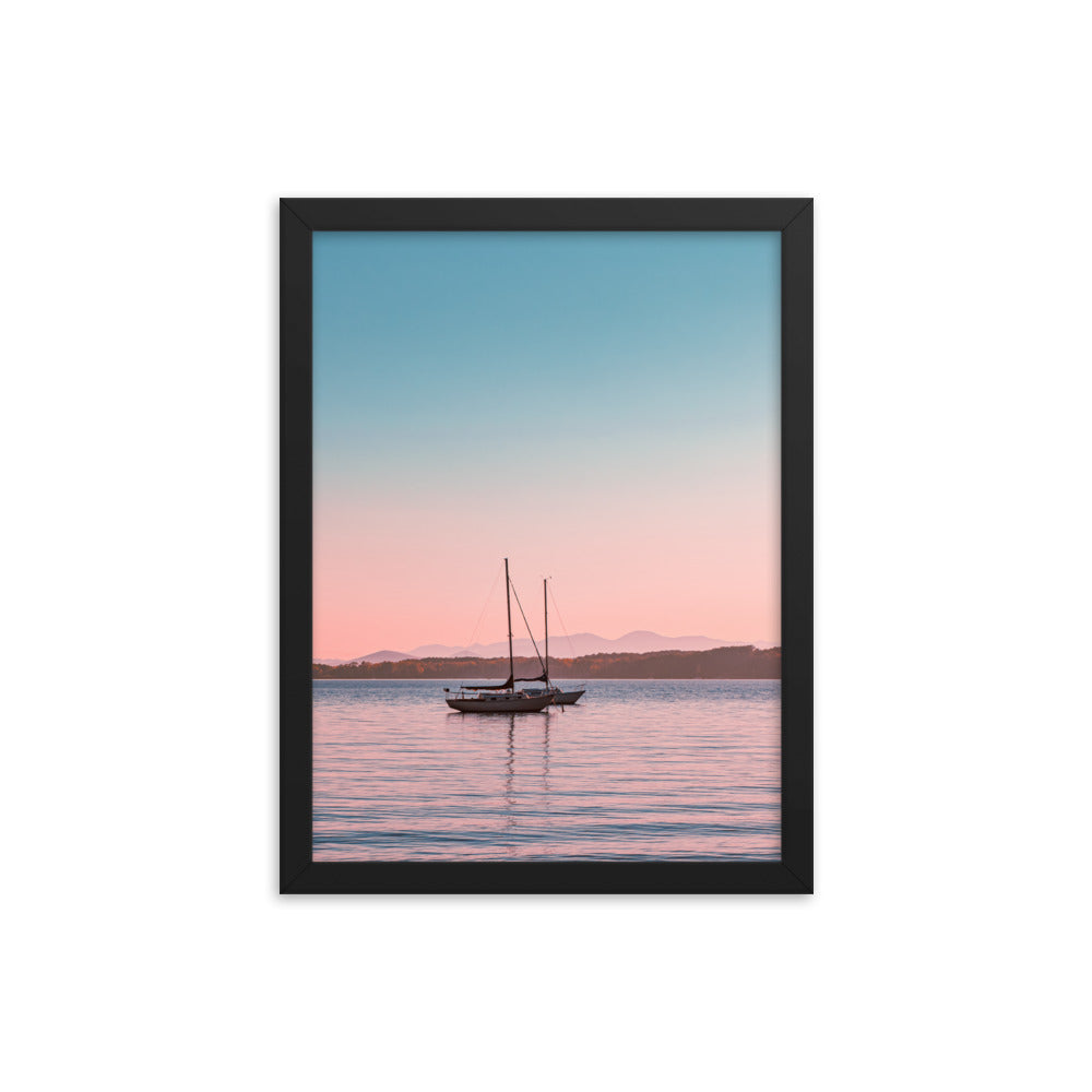 Sunset on Lake Champlain, Vermont - Framed Print
