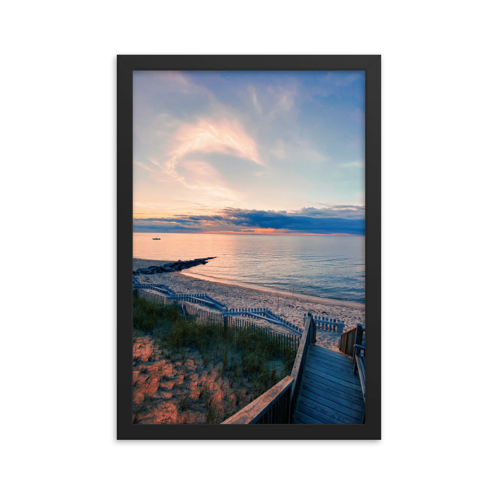Dolphin Cloud Over Cape Cod Bay - Framed Print