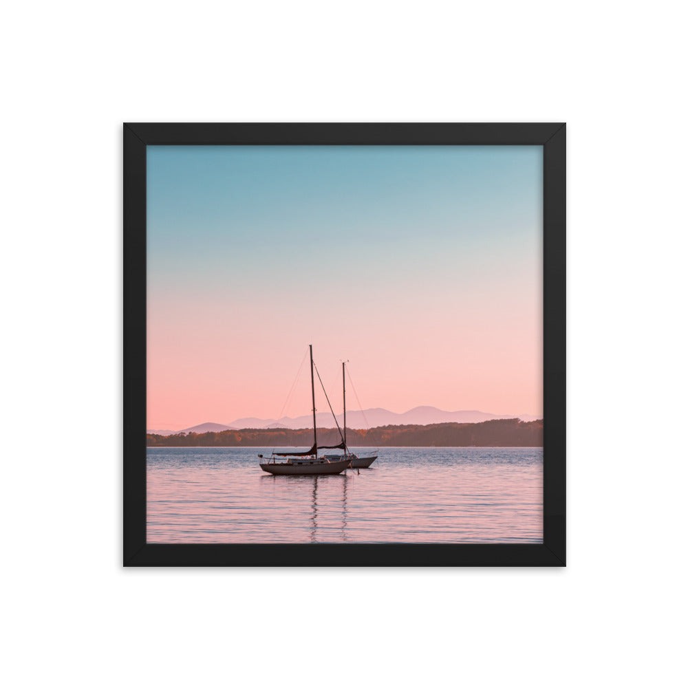 Sunset on Lake Champlain, Vermont - Framed Print