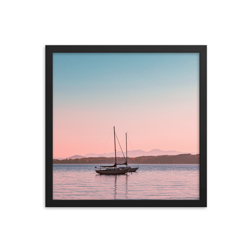 Sunset on Lake Champlain, Vermont - Framed Print