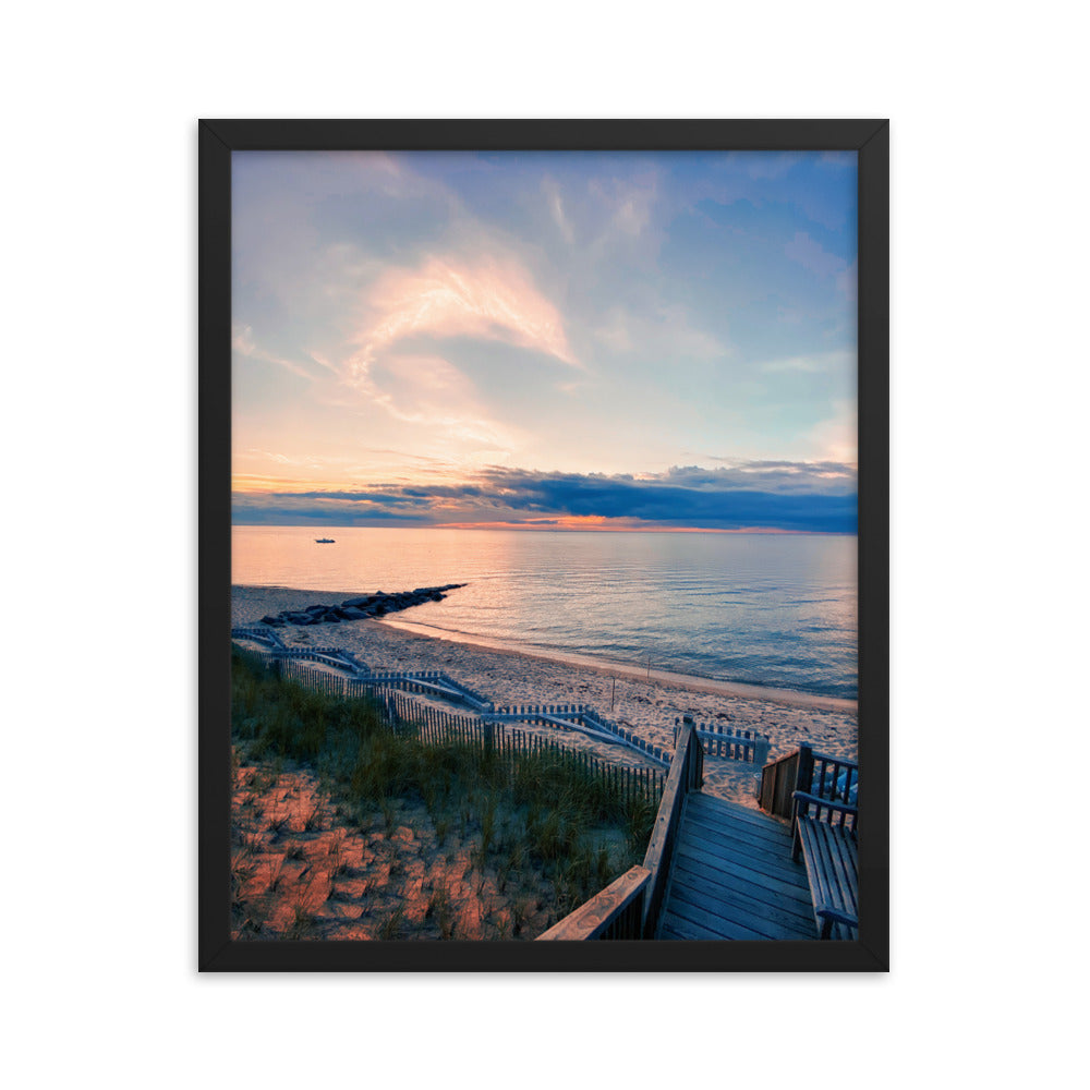 Dolphin Cloud Over Cape Cod Bay - Framed Print