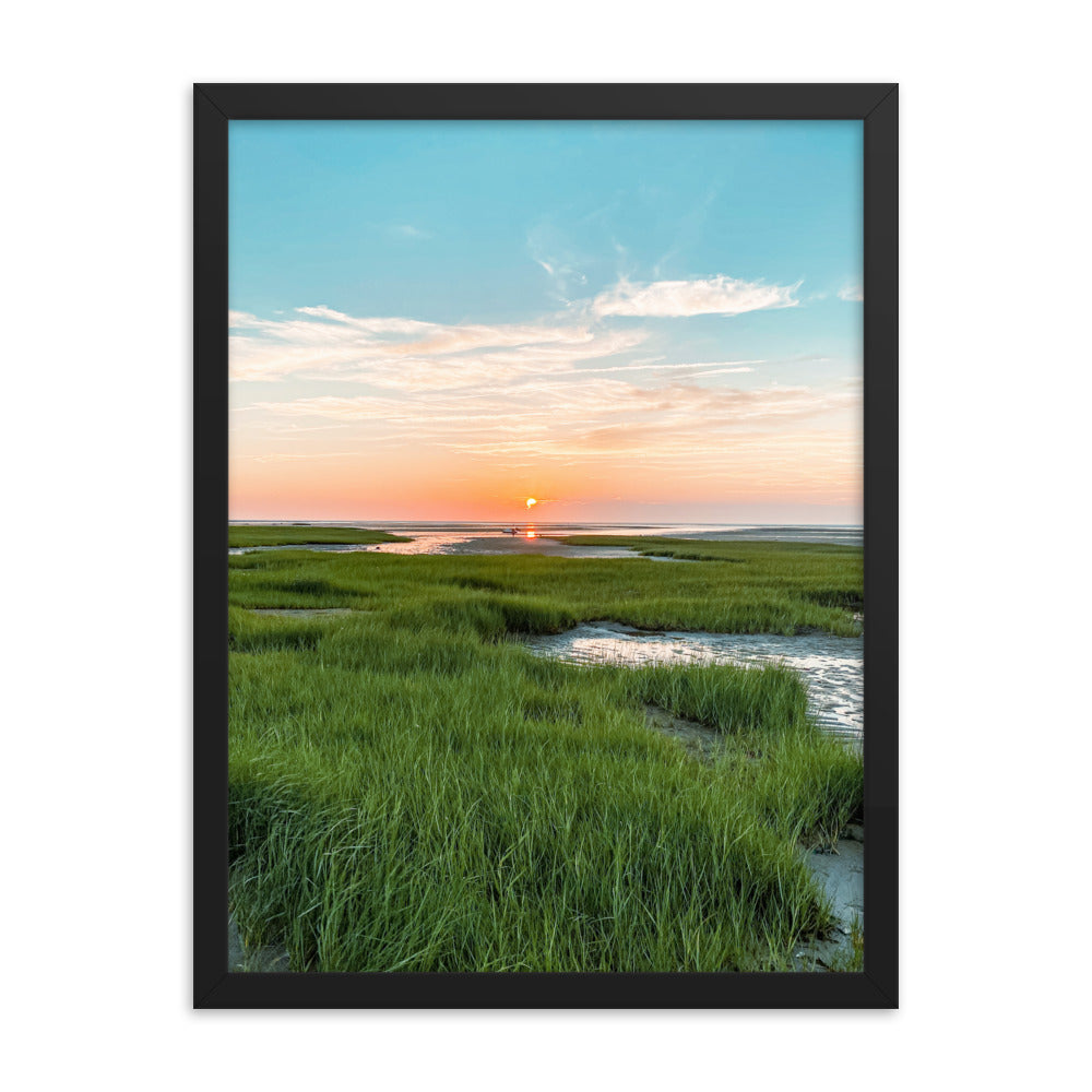 Sunset on Mant's Landing, Cape Cod - Framed Print