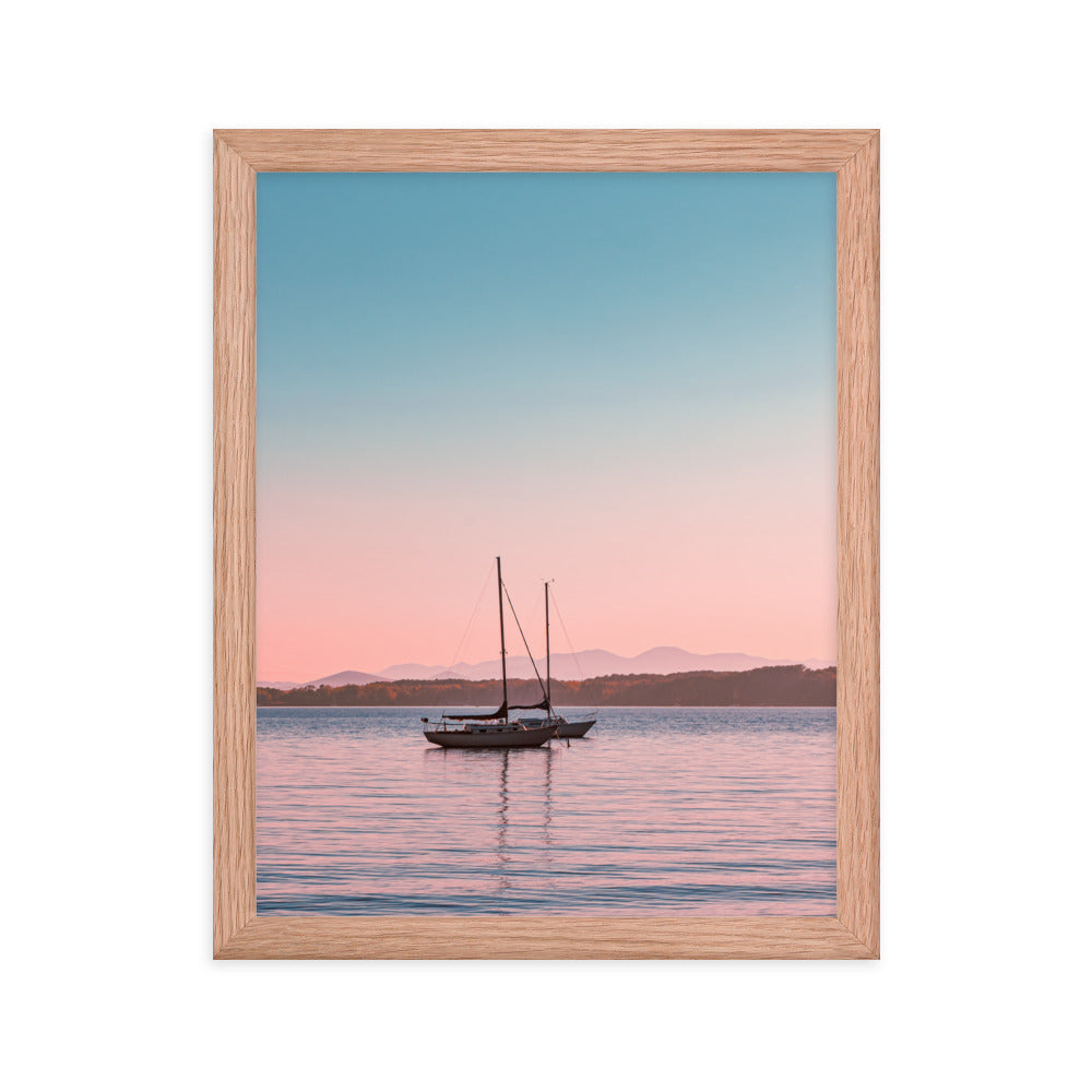 Sunset on Lake Champlain, Vermont - Framed Print