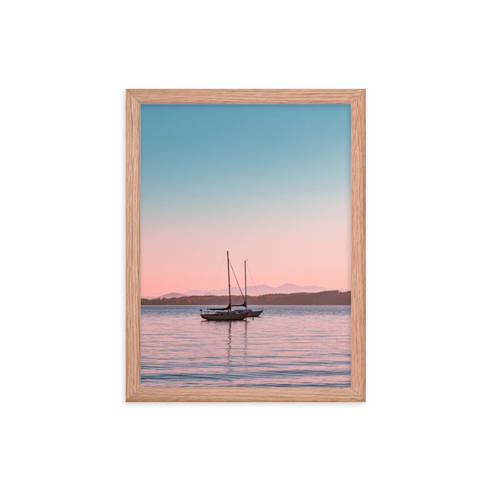 Sunset on Lake Champlain, Vermont - Framed Print