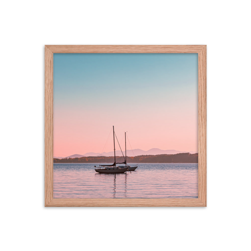 Sunset on Lake Champlain, Vermont - Framed Print