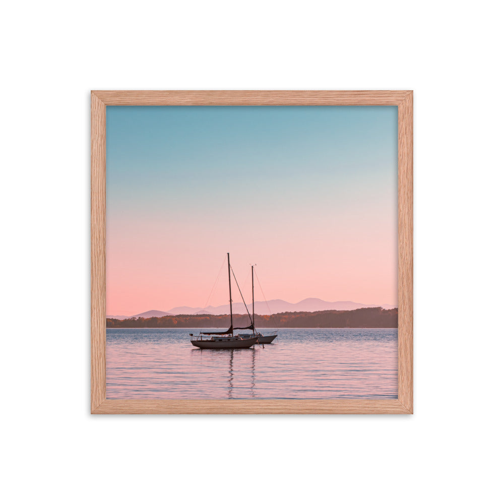 Sunset on Lake Champlain, Vermont - Framed Print