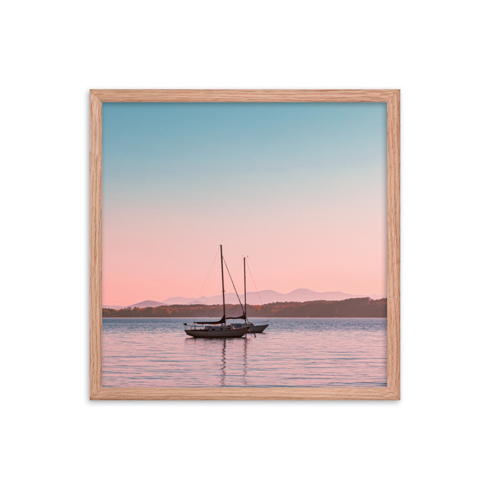 Sunset on Lake Champlain, Vermont - Framed Print
