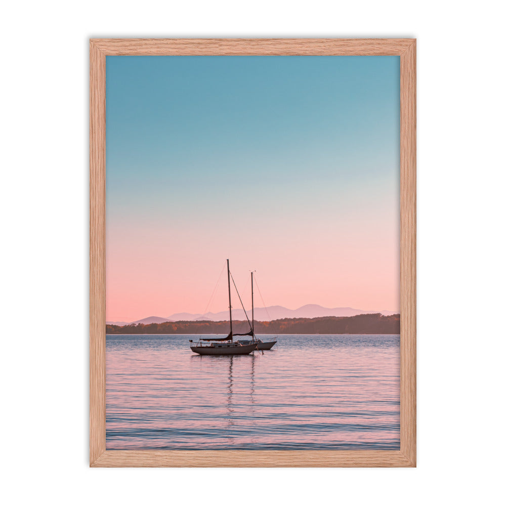 Sunset on Lake Champlain, Vermont - Framed Print