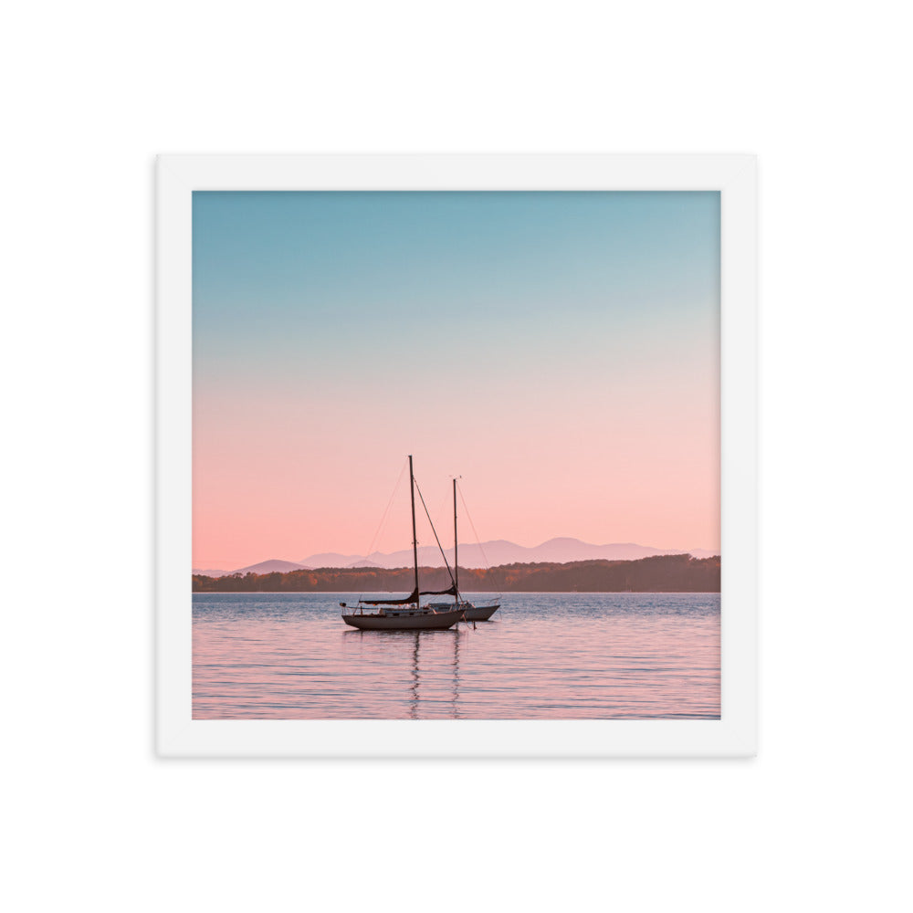 Sunset on Lake Champlain, Vermont - Framed Print
