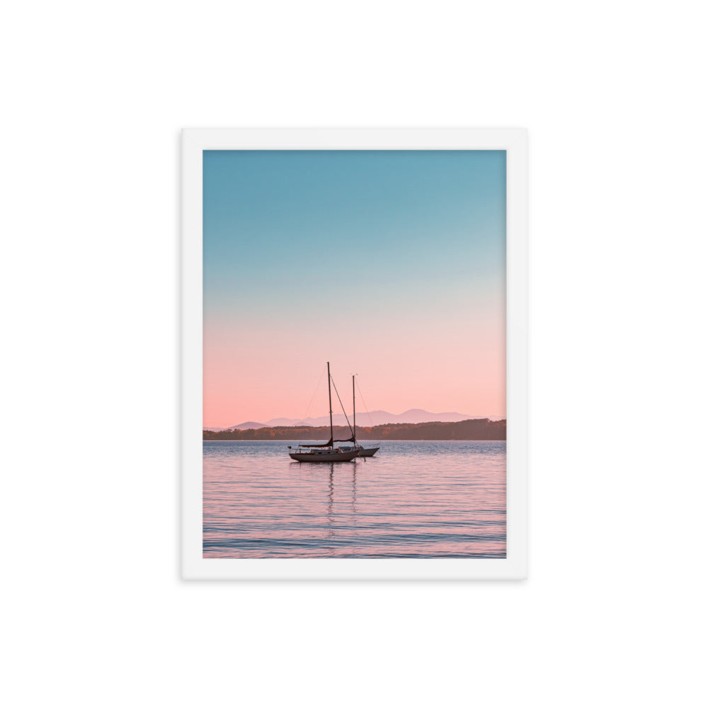 Sunset on Lake Champlain, Vermont - Framed Print
