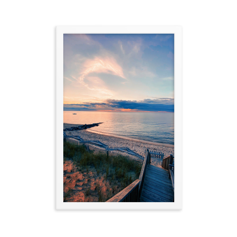 Dolphin Cloud Over Cape Cod Bay - Framed Print