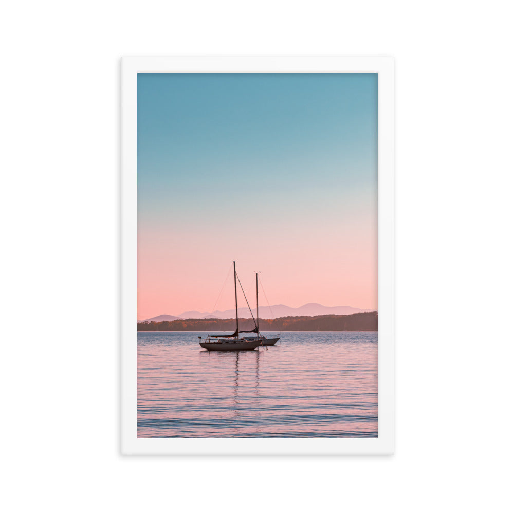 Sunset on Lake Champlain, Vermont - Framed Print