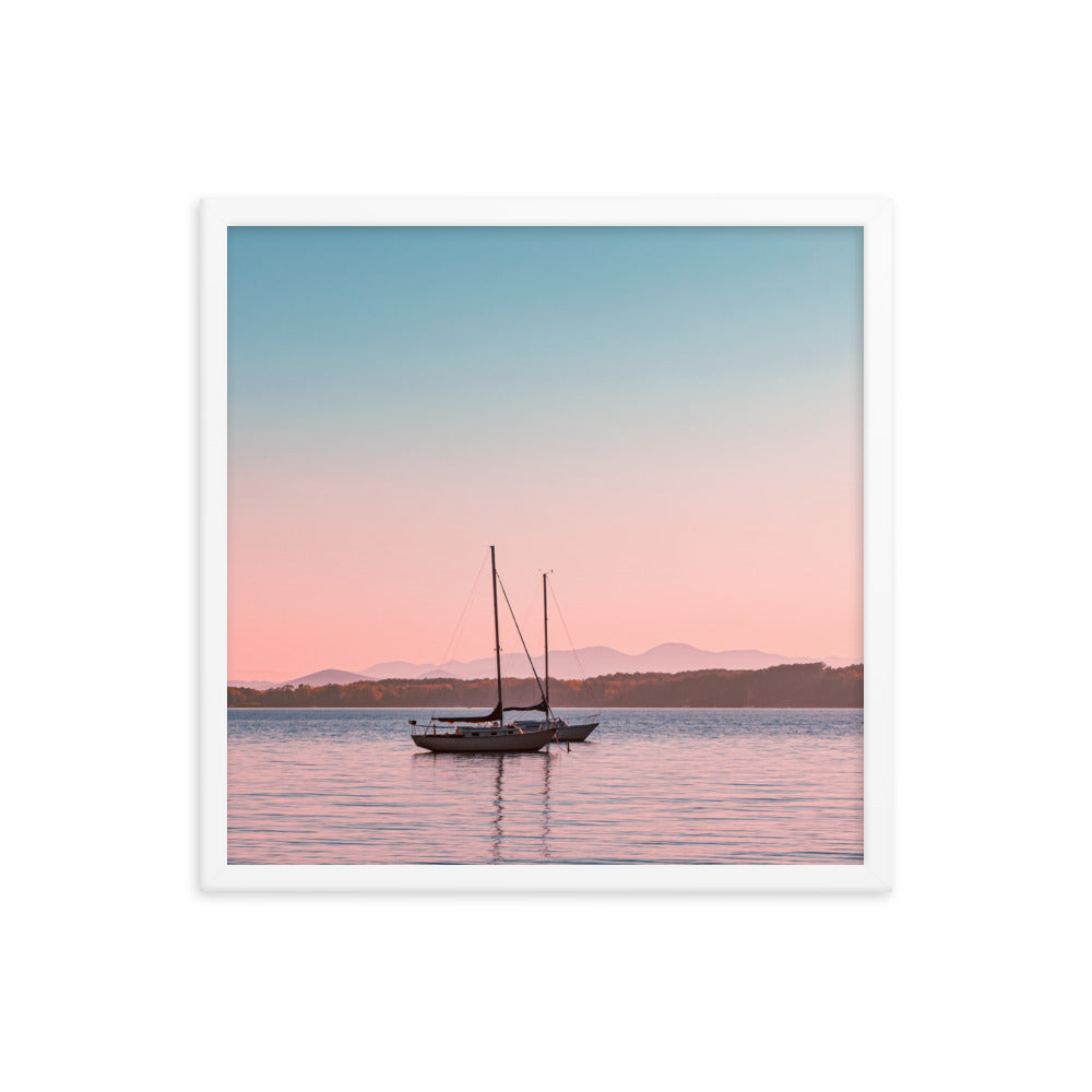 Sunset on Lake Champlain, Vermont - Framed Print