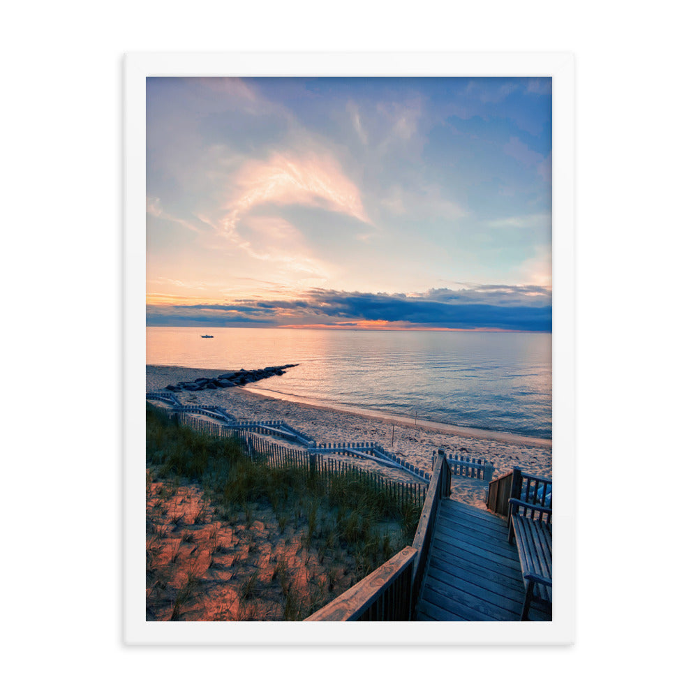 Dolphin Cloud Over Cape Cod Bay - Framed Print