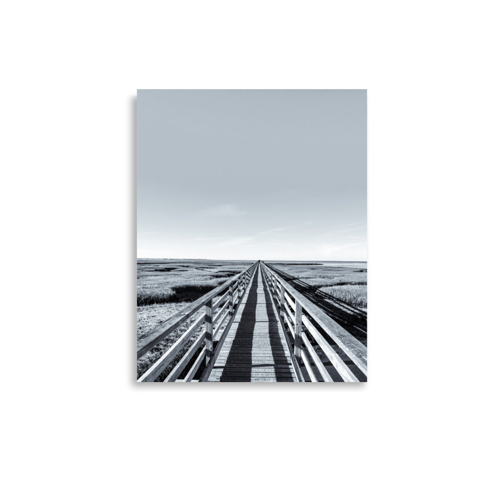 Gray's Beach Boardwalk, Cape Cod, Black and White Print