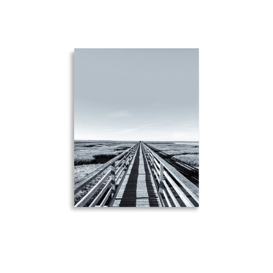 Gray's Beach Boardwalk, Cape Cod, Black and White Print